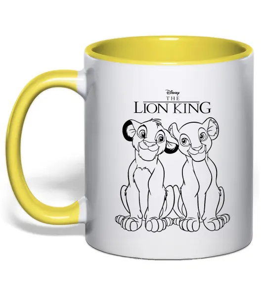 Чашка з кольоровою ручкою The Lion King Disney Лимонний фото