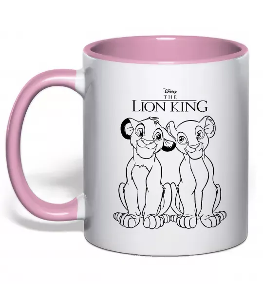 Чашка з кольоровою ручкою The Lion King Disney Ніжно рожевий фото