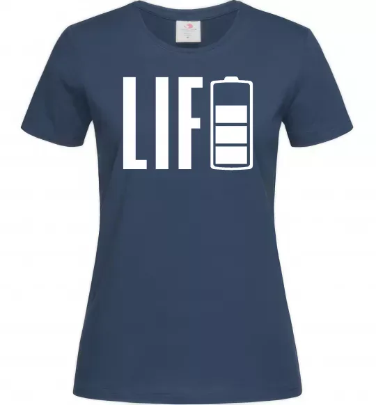 Женская футболка Life Battery Темно-синий фото