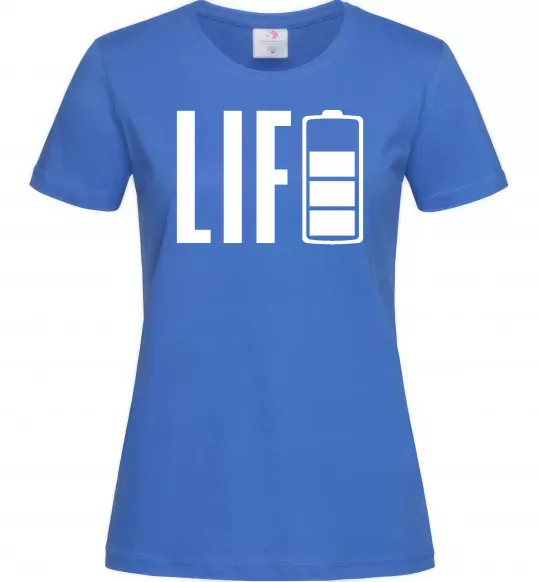 Женская футболка Life Battery Ярко-синий фото