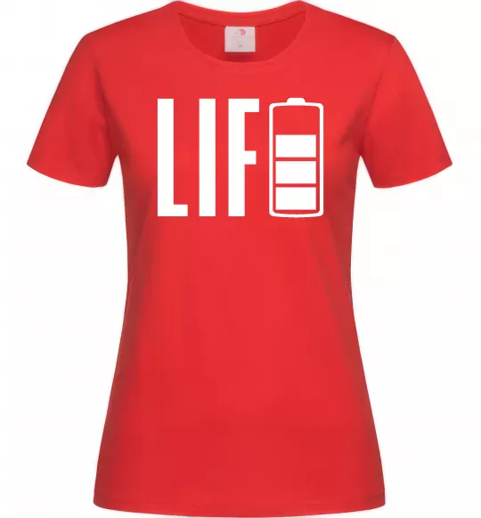 Женская футболка Life Battery Красный фото