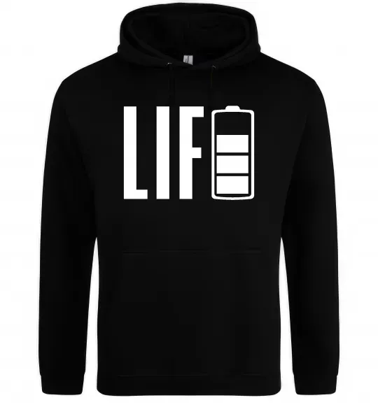 Мужская толстовка (худи) Life Battery Черный фото
