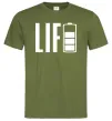 Мужская футболка Life Battery Оливковый фото
