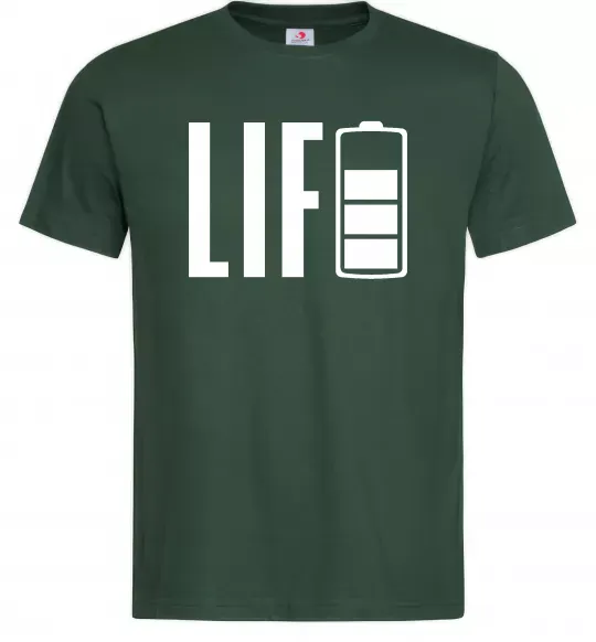 Мужская футболка Life Battery Темно-зеленый фото