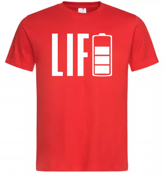 Мужская футболка Life Battery Красный фото