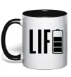 Чашка с цветной ручкой Life Battery Черный фото