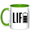 Чашка с цветной ручкой Life Battery Зеленый фото