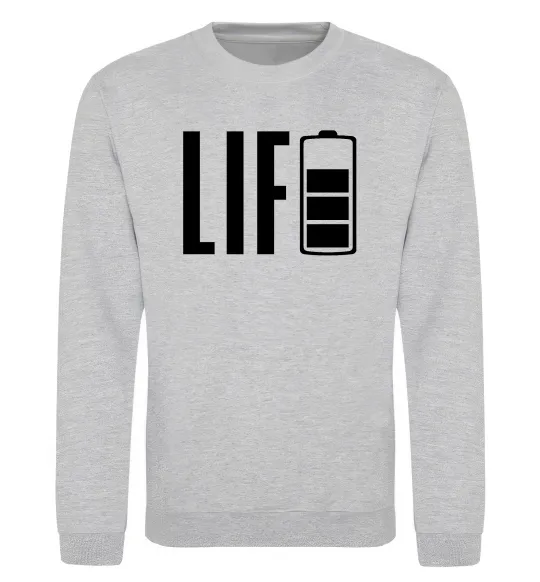 Свитшот Life Battery Серый меланж фото