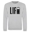 Свитшот Life Battery Серый меланж фото