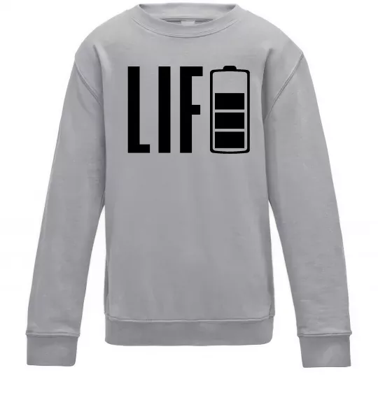Детский Свитшот Life Battery Серый меланж фото
