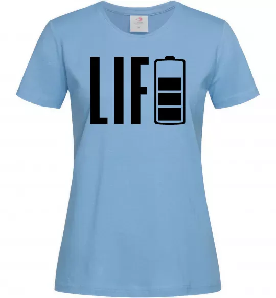 Женская футболка Life Battery Голубой фото