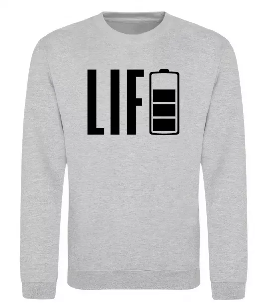Свитшот Life Battery Серый меланж фото