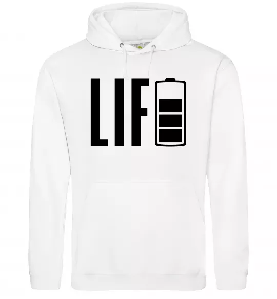 Женская толстовка (худи) Life Battery Белый фото
