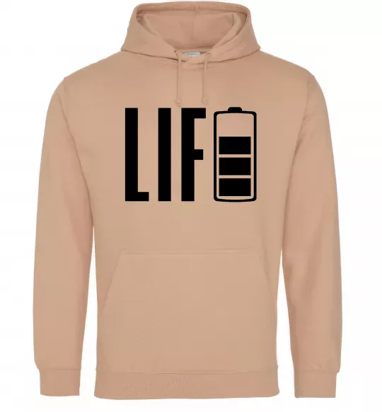 Женская толстовка (худи) Life Battery Песочный фото