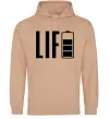 Женская толстовка (худи) Life Battery Песочный фото