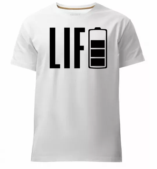 Мужская премиум футболка Life Battery Белый фото