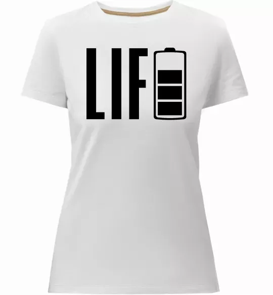 Жіноча преміум футболка Life Battery Білий фото