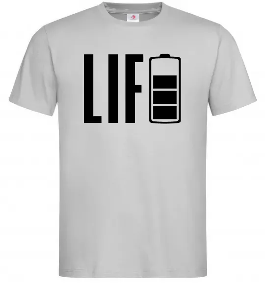 Мужская футболка Life Battery Серый фото