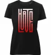 Жіноча преміум футболка HateLove Чорний фото