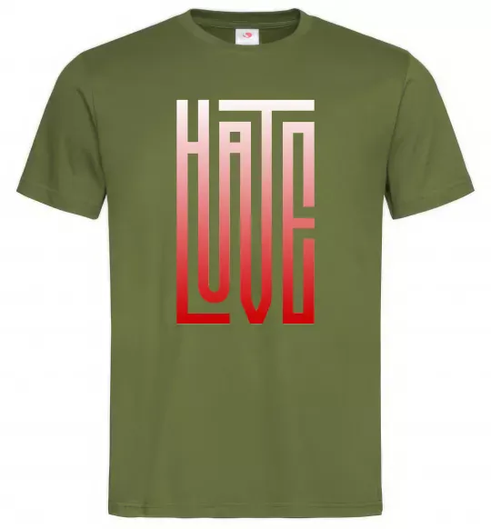 Чоловіча футболка HateLove Оливковий фото