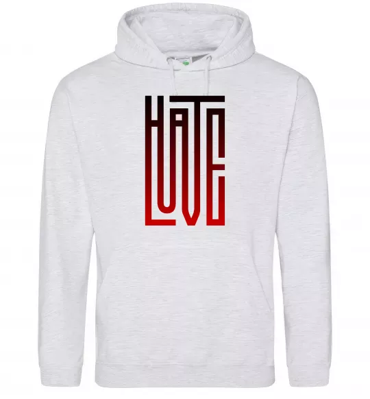 Чоловіча толстовка (худі) HateLove Сірий меланж фото