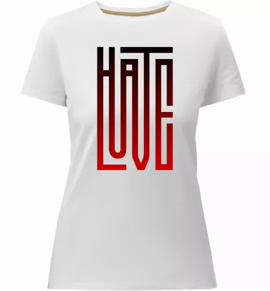 Жіноча преміум футболка HateLove Білий фото