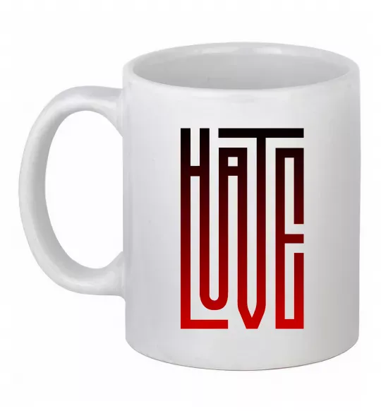 Чашка керамічна HateLove Білий фото