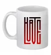 Чашка керамічна HateLove Білий фото