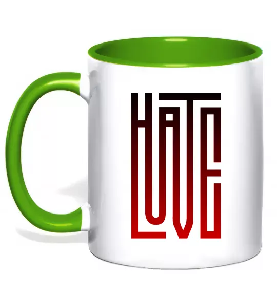 Чашка с цветной ручкой HateLove Зеленый фото