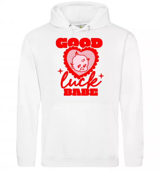 Мужская толстовка (худи) Good luck babe Белый фото