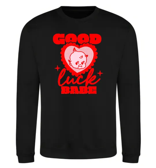 Світшот Good luck babe Чорний фото