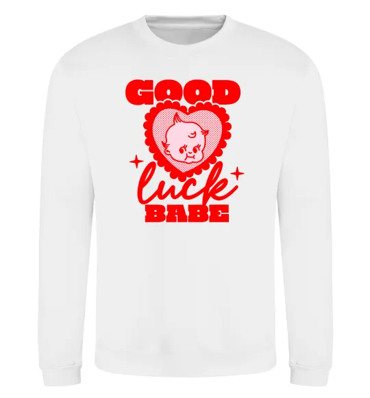 Світшот Good luck babe Білий фото