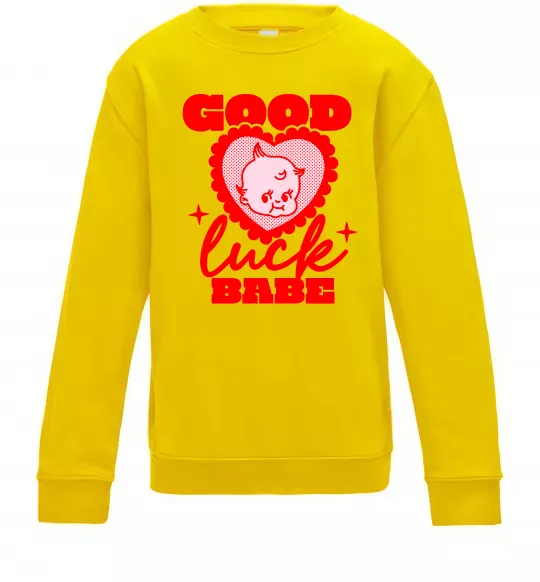 Дитячий світшот Good luck babe Сонячно жовтий фото