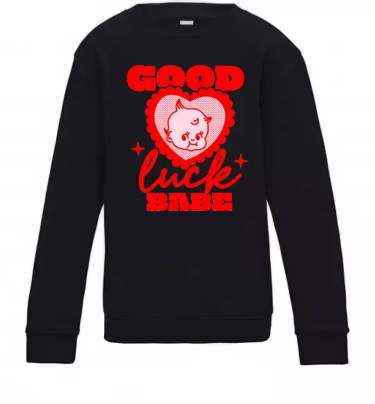 Дитячий світшот Good luck babe Чорний фото