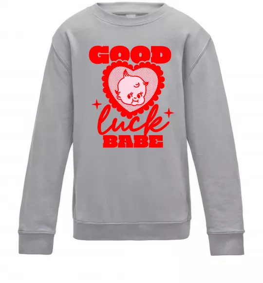 Дитячий світшот Good luck babe Сірий меланж фото