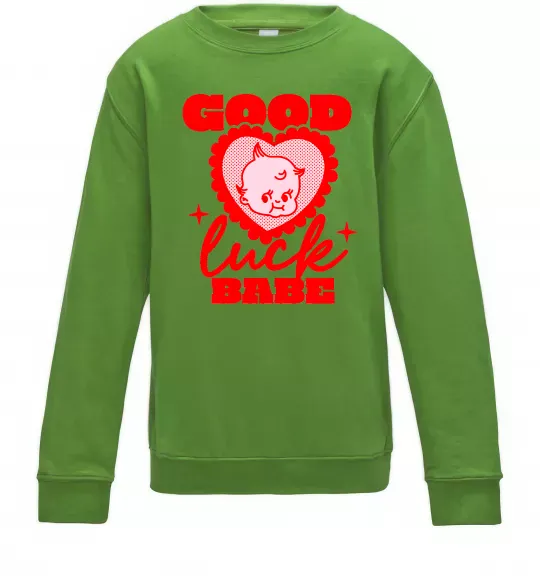 Дитячий світшот Good luck babe Лаймовий фото