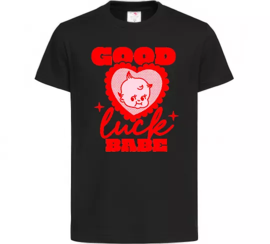 Дитяча футболка Good luck babe Чорний фото