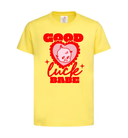 Дитяча футболка Good luck babe Лимонний фото