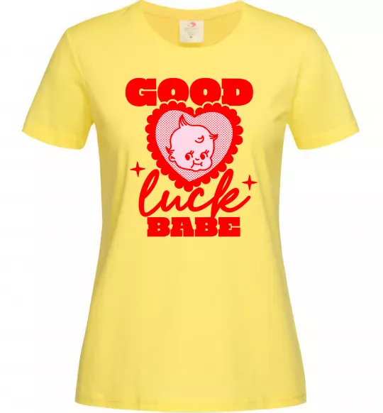 Женская футболка Good luck babe Лимонный фото