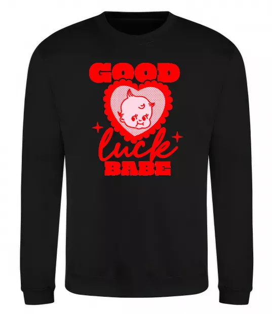 Свитшот Good luck babe Черный фото