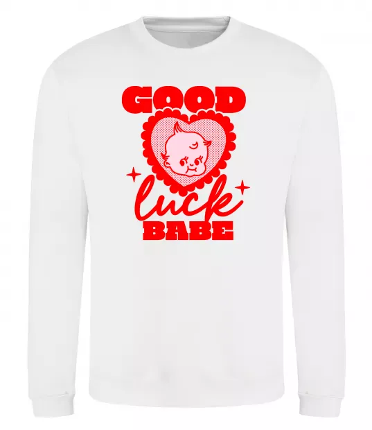Свитшот Good luck babe Белый фото