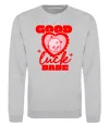 Свитшот Good luck babe Серый меланж фото