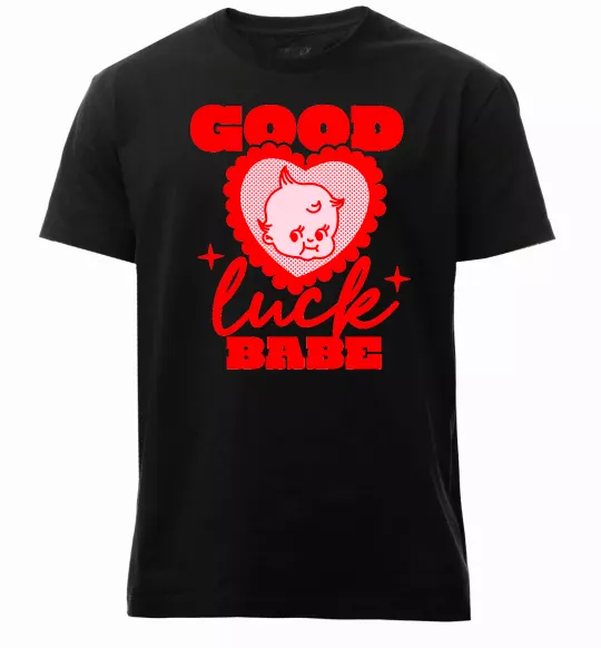 Мужская премиум футболка Good luck babe Черный фото