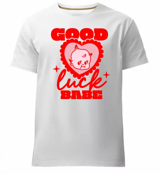 Мужская премиум футболка Good luck babe Белый фото