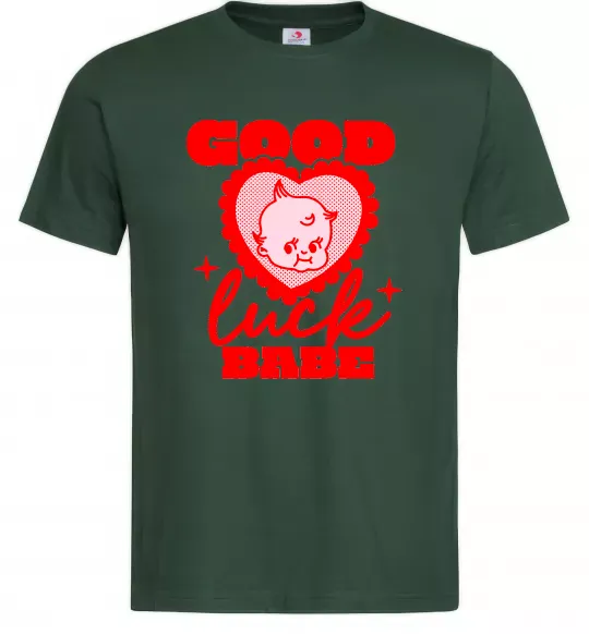 Чоловіча футболка Good luck babe Темно-зелений фото