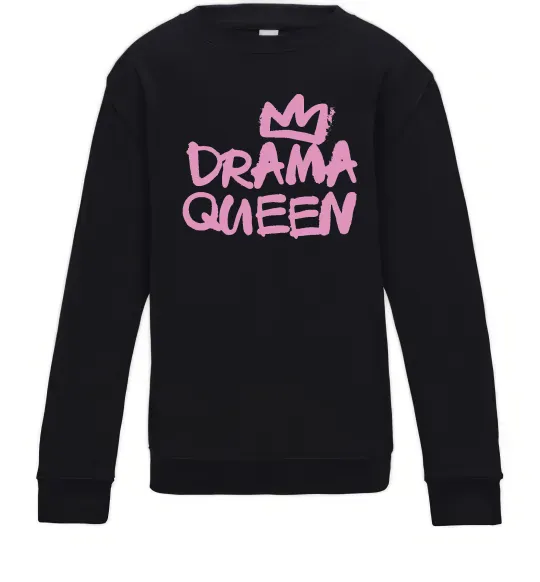 Детский Свитшот Drama Queen корона Черный фото