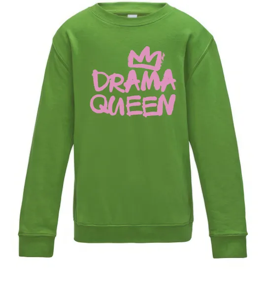 Детский Свитшот Drama Queen корона Лаймовый фото