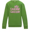 Детский Свитшот Drama Queen корона Лаймовый фото