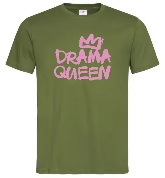 Мужская футболка Drama Queen корона Оливковый фото