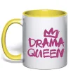 Чашка с цветной ручкой Drama Queen корона Лимонный фото
